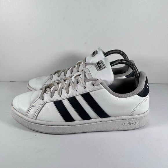 Adidas Grand Court White Black Lace Up Shoes Sneakers Women's Size 8.5 F36483 - Picture 3 of 8